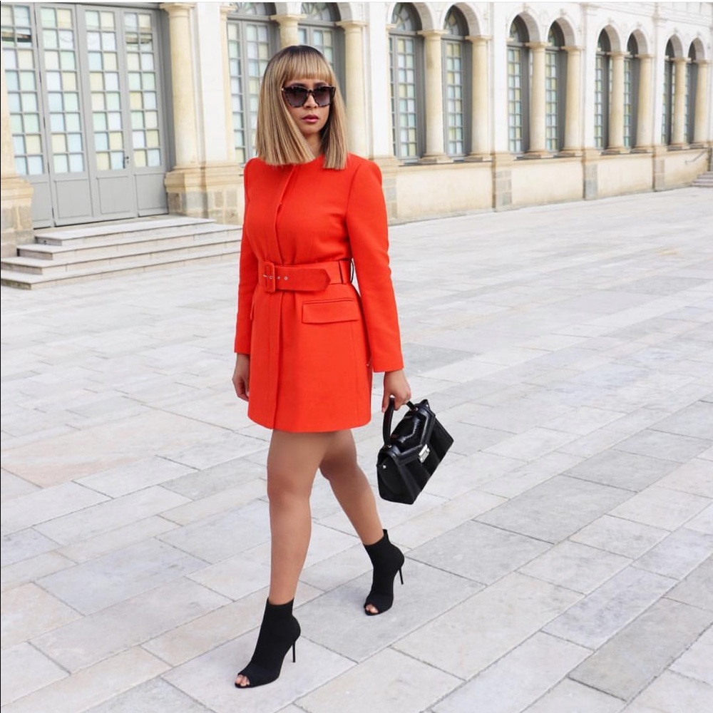 BLOGGERS FAVORITE ZARA BELTED FROCK COAT - Picture 4 of 8
